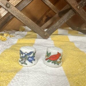 Decorative Bird-Themed Ceramic Thimbles